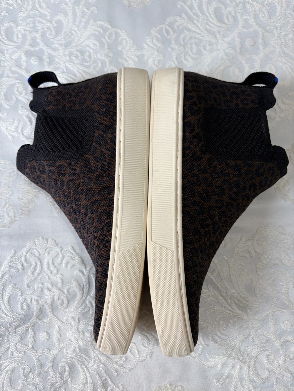 Rothy’s The Chelsea Ankle Boot Espresso Spot Leopard Print Slip On Size 7 - Picture 6 of 15
